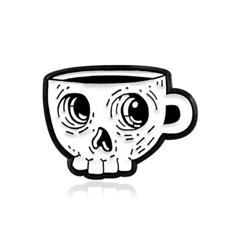 (3/$15) Skull Coffee Cup Enamel Pin